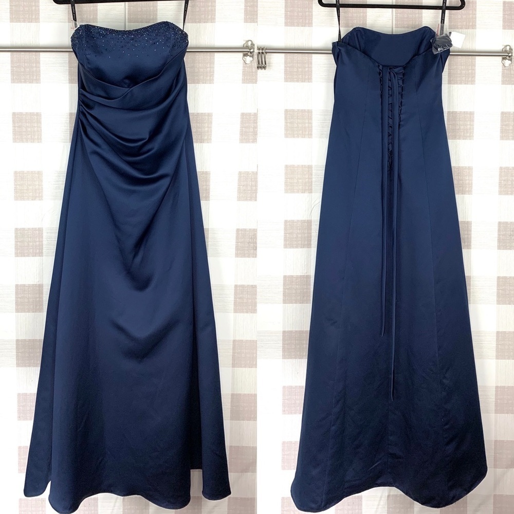 Alfred Angelo Strapless Satin Bridesmaid Dress
